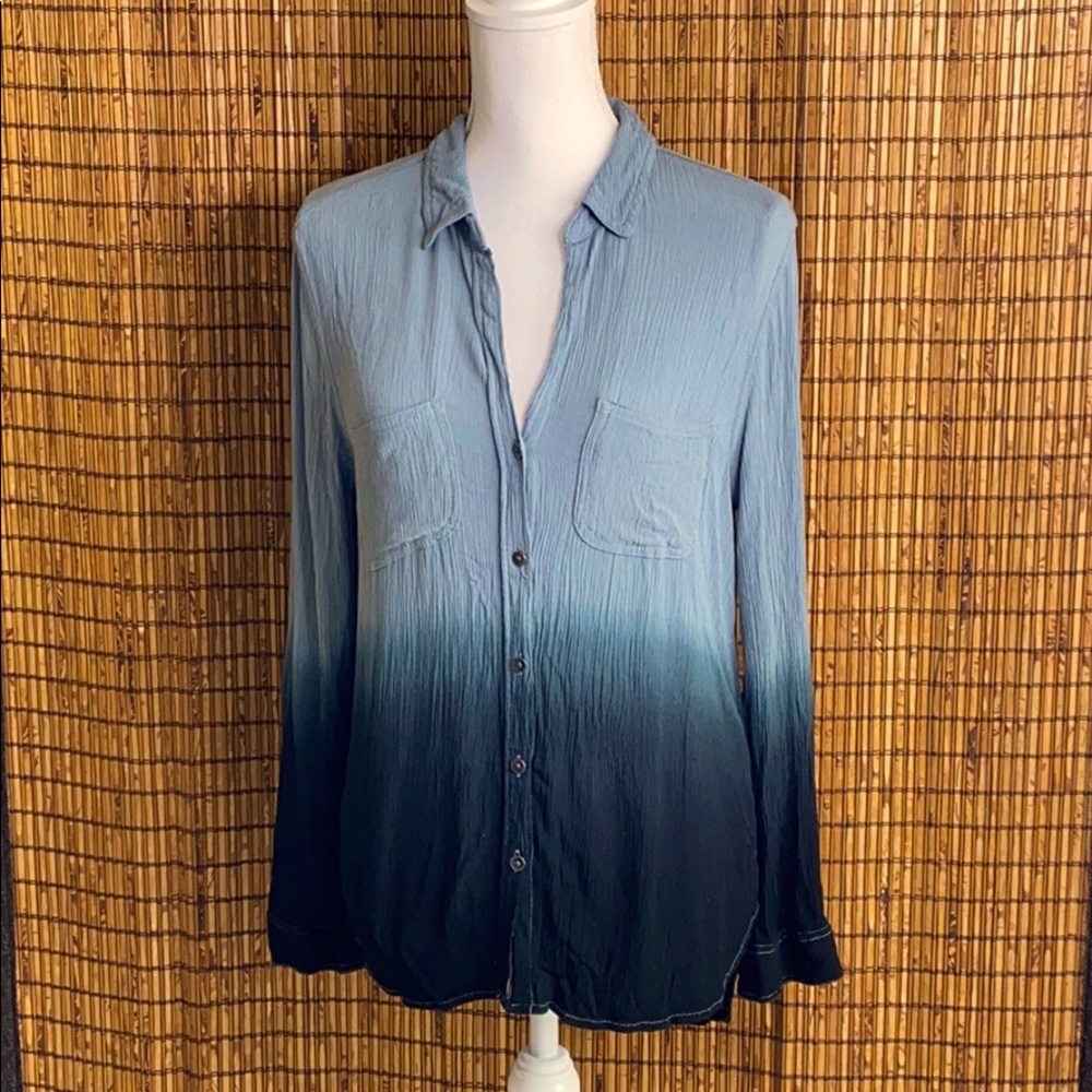 Rock & Republic Gray and Black Blouse Medium